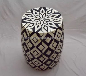 Tabouret ovale moderne et écologique en incrustation d'os, couleur et design personnalisables, fabriqué à la main par ARTISAN CRAFT pour la maison, l'hôtel et l'appartement - Product Image 5