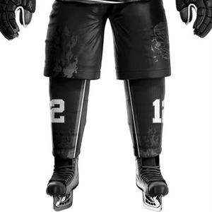 Camiseta de hockey sobre hielo personalizada, uniforme de equipo sublimado, estampado sólido, nombre y número personalizados, 100% poliéster, malla acolchada, cuello en V frontal - Product Image 6