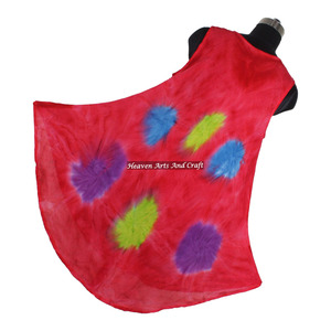 Mono largo con estampado tie-dye, cuello redondo y sin mangas, estilo indio, en tela de rayón natural transpirable, atractivo y con diseño abierto. - Product Image 2