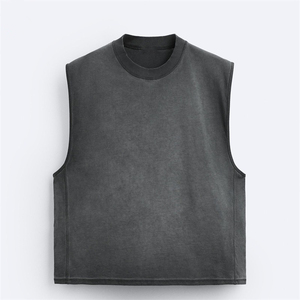 Best Quality Men's Gym Muscle Sleeveless Shirt <b>Vest</b> Tank <b>Tops</b> Bodybuilding Summer Eco-Friendly Quick Dry Cotton Breathable Front - Product Image 2