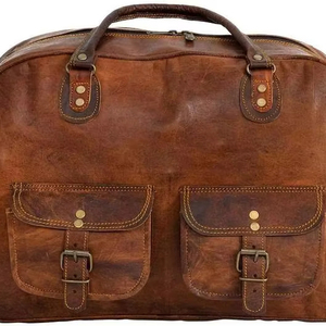 Sac messager vintage en cuir de qualité export, marron, sac de voyage, sac de sport, sac fourre-tout fait main en cuir de chèvre véritable - Product Image 1