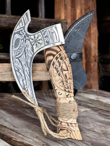 Hacha para Pizza de Alta Calidad, Forjada a Mano, Estilo Vikingo, Cortador de Pizza de Acero al Carbono, Personalizable OEM/ODM, Hacha para Camping - Product Image 6