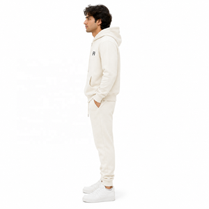 Ensemble de survêtement OEM personnalisé grande taille avec sweat à capuche zippé et pantalon de jogging coupe droite, 100% Coton, Coupe classique, Respirant, Sweat-shirts à strass - Product Image 4