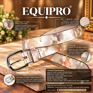 เข็มขัดหนังแท้ลายสัตว์ Equipro Metallic แบบกลับด้านได้ หัวเข็มขัดเงินทรงเพรียวบาง สไตล์ลำลอง - Product Image 4