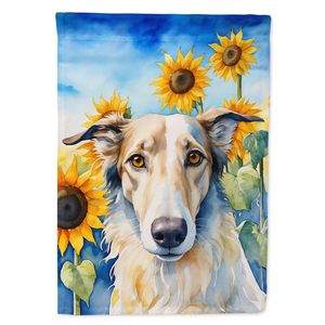 Borzoi girasoles jardín bandera Multicolor buzón decorativo patio Banner Patio ilustraciones para macizos de flores tamaño pequeño - Product Image 1