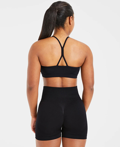 Women's Customized Color <b>One</b> Set High Waisted Above Knee Shorts Crop <b>Top</b> Breathable Spandex Activewear Workout Yoga Fitness Wear - Product Image 3