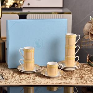 ชุดแก้วกาแฟเอสเพรสโซ่สไตล์อิตาเลียนเรียบหรู ทำจากโบนไชน่า 6 ชิ้น เป็นมิตรกับสิ่งแวดล้อม เหมาะสำหรับเป็นของขวัญสำหรับจิบน้ำชายามบ่าย - Product Image 4