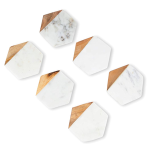Sous-verres en marbre écologiques pour la cuisine, durables, lavables, en bois naturel et pierre - Product Image 2