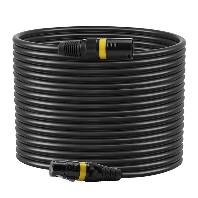 DMX Microphone Cable 100 Ft Shielded PVC Jacket Gold Plated 3 Pin XLR Male for Stage Lighting and Microphones 2 Pack