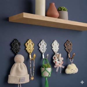 Crochet mural en métal de style royal classique, idéal pour suspendre des parapluies, des imperméables et des accessoires pratiques, provenant d'Inde. - Product Image 6