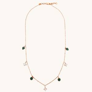 Green Stone Pendant Chain Necklace Gold Color Link <b>Choker</b> Star Charm Necklace in 925 <b>Silver</b> for Women Party Gift - Product Image 2