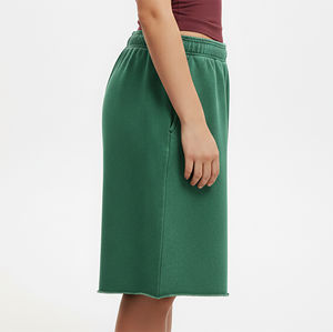 High Quality Denim Fleece Women's Vintage Shorts Custom Heat-Transfer Logo Printed Breathable Eco-Friendly Quick Dry <b>Drawstring</b> - Product Image 5