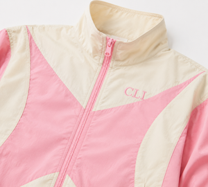 Chándal unisex retro de nailon con bloques de color, chaqueta impermeable con cremallera y logotipo bordado personalizado, y joggers de pierna ancha, cortavientos OEM - Product Image 2