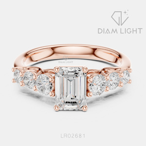 Bague de fiançailles en or blanc 14 carats avec diamant de laboratoire de 1,005 carats, taille émeraude, pierres latérales, bague de mariée, certifiée IGI, bijoux fins pour femmes - Product Image 3