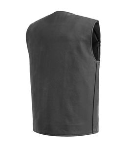 Gilet en cuir décontracté pour homme, prix d'usine, vente en gros, haute qualité, respirant, en cuir véritable, vêtement d'extérieur pour moto - Product Image 3