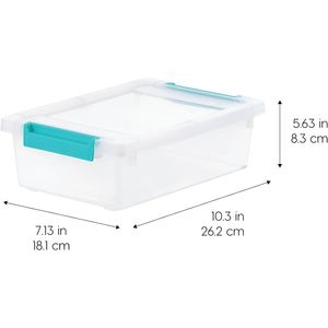 Confezione da 6 da 2 Qt. Contenitori per Artigianato con Coperchio Prodotti negli USA, Piccoli Contenitori in Plastica con Clip, Organizer per Bin Sensoriali - Product Image 2