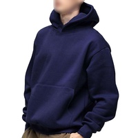 Sweat à Capuche Décontracté à Manches Courtes 100 % Coton pour Homme avec Broderie, Couleur Unie, Hiver