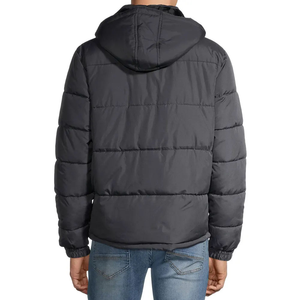 Doudoune épaisse personnalisée à motif lettres UK pour homme, manteau court d'hiver jaune à capuche - Product Image 4