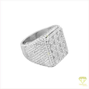 Anillo de Plata de Ley 925 con Diamante Cultivado en Laboratorio, Diseño Cuadrado, para Minoristas de Joyería, Venta al Por Mayor - Product Image 2