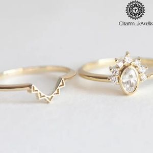 Charm_Jewells Women's Classic Gold Plated <b>Cushion</b> Cut Moissanite Engagement Ring IGI Certified Vintage <b>Star</b> Prong Setting - Product Image 5