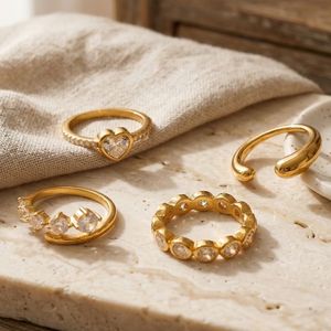 Anillos de Acero Inoxidable al por Mayor con Zirconia en Forma de Corazón para Mujer, Joyería Minimalista de Alta Gama para Uso Diario - Product Image 6