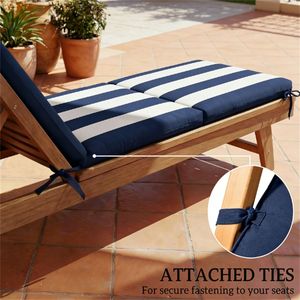 Set di 2 Cuscini Blu Scuro e Bianchi per Sedia da Esterno, Cuscini Premium per Esterni - Product Image 3