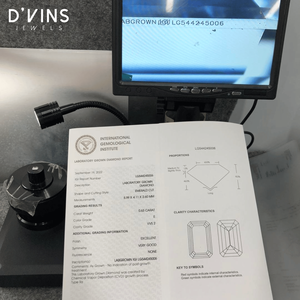 Diamant de laboratoire cultivé D'vins Jewels de haute qualité, taille émeraude 0,63 ct, pureté VVS2, couleur F, fantaisie, léger - Product Image 4