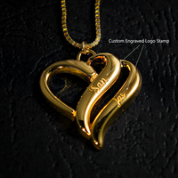 Bijoux fins de luxe en or massif 10K nom personnalisé lettrage personnalisé mignon coeur pendentif boîte chaîne collier pour hommes femmes cadeau