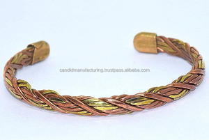 Candid Mfg Co <b>Gold</b> Plated Copper Wire Magnetic Cuff Bracelets Trendy for Cardiovascular Relief Bone Veins Health Party Gift - Product Image 3