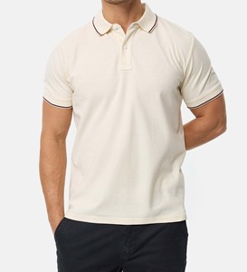 Polo à manches courtes pour homme en coton piqué, anti-rides, décontracté, tricoté, coupe classique, couleur unie - Product Image 1