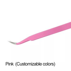 Pinzas de acero inoxidable de última generación, color rosa, 5 piezas, personalizables, de 45, 75 y 90 grados, con punta de fibra para pestañas y cejas, para volumen. - Product Image 5