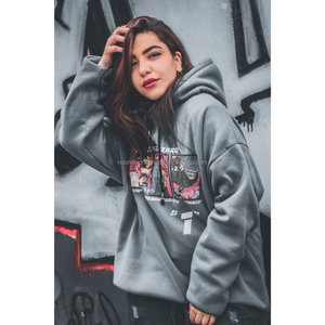 เสื้อฮู้ดดี้ผู้ชายแบบซิป ทรงโอเวอร์ไซส์ พิมพ์โลโก้ตามสั่ง ผ้าโพลีเอสเตอร์/คอตตอน เฟรนช์เทอร์รี่ 330gsm หนานุ่ม ซักแล้ว - Product Image 6