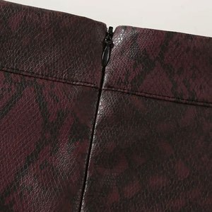 Women High Waist PU Leather Mini <b>Skirt</b> Solid Color <b>Straight</b> Design Zipper Front Sexy Club Style All Seasons Woven - Product Image 5