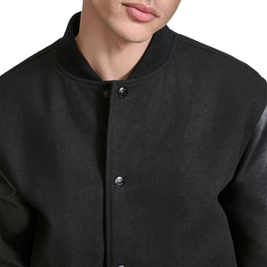 Best Supplier Casual High Quality Stretch Wool Varsity <b>Men's</b> Clothing Embroidery Letter Bomber <b>Jacket</b> Pu <b>Leather</b> Sleeve - Product Image 5