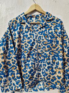 ชุดนอนผ้าฝ้ายลายเสือดาวสำหรับผู้หญิง |   ชุดนอนลายทางอินเดียทำมือ |   ชุดนอนผ้ามัสลินเนื้อนุ่ม - Product Image 4