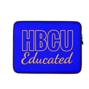 HBCU Educated Laptop Sleeve Blue Gold Protective Case Women Padded Laptop Cover Stylish Durable - Product Image 1