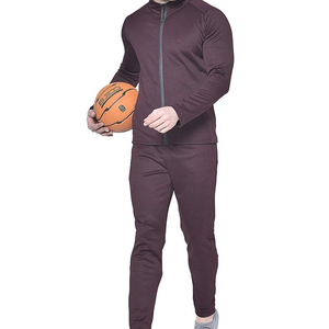 Ensemble de survêtement décontracté pour homme, couleur unie, fermeture éclair intégrale, respirant, en polyester, manches longues, col montant, pour l'automne - Product Image 5
