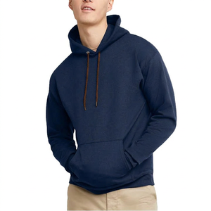 Sudadera con Capucha Azul Claro para Hombre, Corte Regular, Color Sólido, Felpa, Informal, para Otoño - Product Image 2