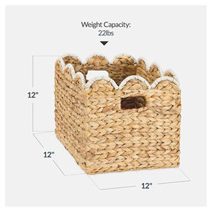 Panier de rangement festonné en jacinthe, vente chaude, fait main, naturel, écologique, organisateur de décoration intérieure, fabricant - Product Image 5