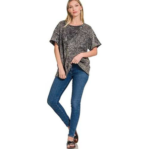 Camiseta con Efecto Ácido de Alta Calidad para Mujer, Camisetas al por Mayor de Manga Corta para Dama, Proveedor de Camisetas con Efecto Ácido de Alta Calidad para Mujer - Product Image 4