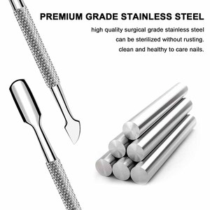 Stainless Steel Dual-End <b>Nail</b> Pusher <b>Tool</b> Reusable Double Head Manicure Cuticle Pusher - Product Image 6