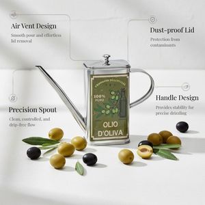 [Holar] Aceitera de Acero Inoxidable de Estilo Europeo, Forma Rectangular, Fabricada en Taiwán, con Diseño - Product Image 2