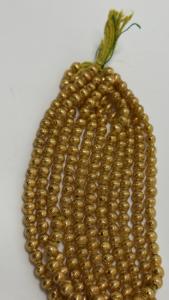 6mm <b>Gold</b> Ribbed Glass <b>Beads</b> Round Metallic Trade <b>Beads</b> for Jewelry Making Necklace <b>Bracelet</b> Craft Supplies - Product Image 2