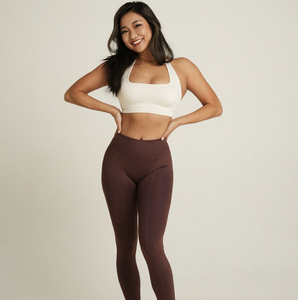 Conjunto Deportivo de Yoga de 2 Piezas para Mujer, Estilo Nuevo, de Alta Sujeción, Secado Rápido, Transpirable, Cuello en U, Tirantes Ajustables, Leggings y Sujetador Deportivo Sin Costuras - Product Image 2