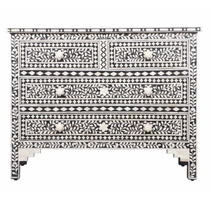 Commode à 7 tiroirs en incrustation d'os à motif géométrique de haute qualité - Product Image 2