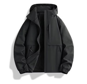 <b>Men's</b> Streetwear Solid <b>3</b>-<b>in</b>-<b>1</b> Softshell <b>Jacket</b> <b>Waterproof</b> Windproof Detachable Liner Hooded Zip up Outdoor Winter Coat - Product Image 2