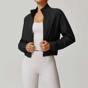 2026 Women Fitness Activewear Cowl Neck Full Zip Workout Tops Plus Size Lightweight Regular Fit Women Long Sleeve <b>Yoga</b> <b>Jacket</b> - Product Image 2