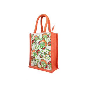 Sac fourre-tout en jute de qualité supérieure, écologique, imprimé géométriquement, avec poignée rembourrée, sac de shopping promotionnel fabriqué au Bangladesh - Product Image 6