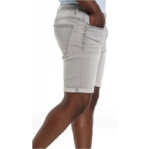 High Quality Mid Waist Straight Jeans Shorts for Men Light Wash Distressed Ripped Design Embroidery <b>Decoration</b> <b>Summer</b> Style - Product Image 2