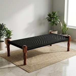 Handwoven Rectangle Charpai <b>Bench</b> Traditional Indian Design Durable Wooden <b>Indoor</b> Home Furniture Modern Bohemian Style - Product Image 6